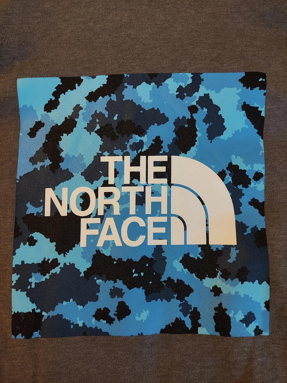 The North Face Men's Americana Pullover Hoodie Gray Blue Box Logo S